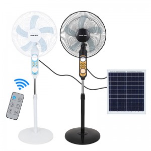 Solar fan LED light USB charging mute energy saving floor charging fan