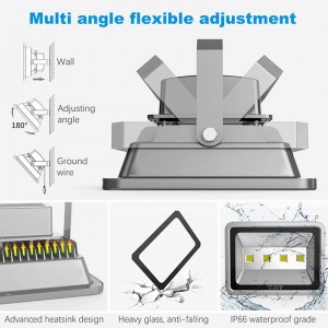 High Lumen Aluminum Warehouse Stadium Floodlight Outdoor Waterproof IP65 50w 100w 150w 200w 300w 400w 500w COB Led Flood Light