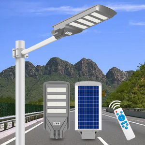 Outdoor IP67 Waterproof 200w-600w Led Solar Street Light with Remote Control All in One Integrated LED PC Plastic Material