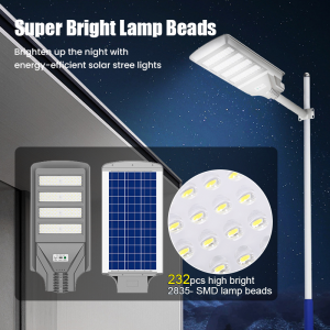 Outdoor IP67 Waterproof 200w-600w Led Solar Street Light with Remote Control All in One Integrated LED PC Plastic Material