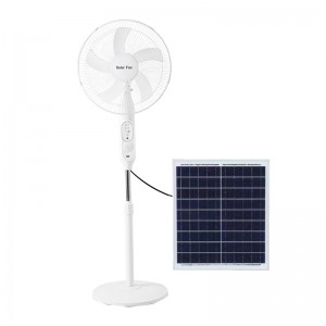 Solar electric fan, fan 16 inch portable lithium battery rechargeable desktop household silent fan floor fan