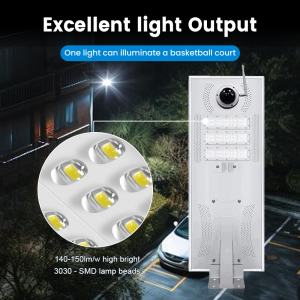 100W 200W 300W LED Solar Street Light with Optical Control Waterproof IP65 Integrated 4G CCTV Camera Road Security Outdoor Usage