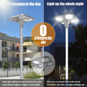 Outdoor Ip65 Waterproof Motion Sensor UFO Integrated All In One Energy Saving 30W 50W 100W Solar Powered Led Garden Street Light