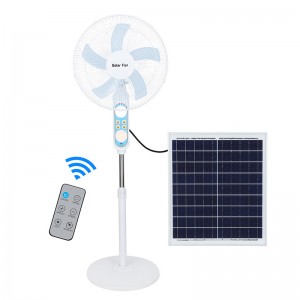 Solar fan LED light USB charging mute energy saving floor charging fan