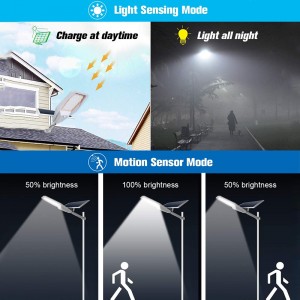 400W Split Solar LED Street Light Dusk to Dawn High Brightness 3000 Lumens Motion Sensor Solar Lamp IP67 Waterproof