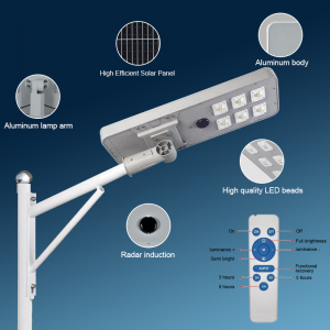 IP65 Aluminum Integrated Waterproof IP67 100W-400W Solar Street Light Outdoor All in One LED Lighting for Road Highway Garden