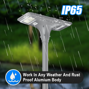 IP65 Waterproof Integrated Street Lamp 400W 500W 600W LED Solar Powered ABS Pole Outdoor Garden Light All in One for Garden Use