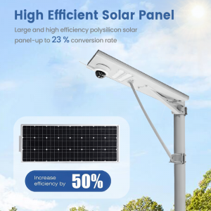 100W 200W 300W LED Solar Street Light with Optical Control Waterproof IP65 Integrated 4G CCTV Camera Road Security Outdoor Usage