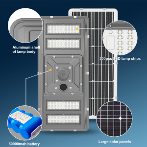 IP65 Waterproof 600W 800W 1000W SMD Solar Street Light Die Cast Aluminum All in One Integrated LED for Outdoor Road Highway Use