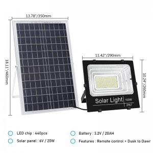 LED Solar Flood Light Outdoor 300W Dusk to Dawn Security Light IP67 Waterproof flood Light