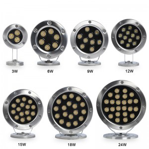 LED Underwater Light 18W RGB Waterproof Grade IP68 LED Color Changing Spot Light Landscape Lighting