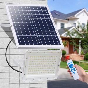 Super discount price Battery display remote control Solar flood led light outdoor wate rproof