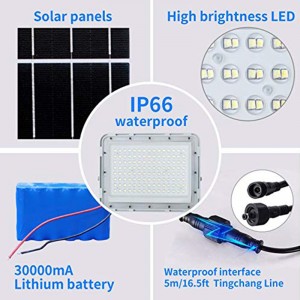 Super discount price Battery display remote control Solar flood led light outdoor wate rproof